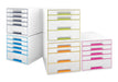 Leitz WOW Cube Desk Drawer Filing Unit Dual Colour 4 Drawers A4 White, Grey 28.7 x 27 x 36.3 cm