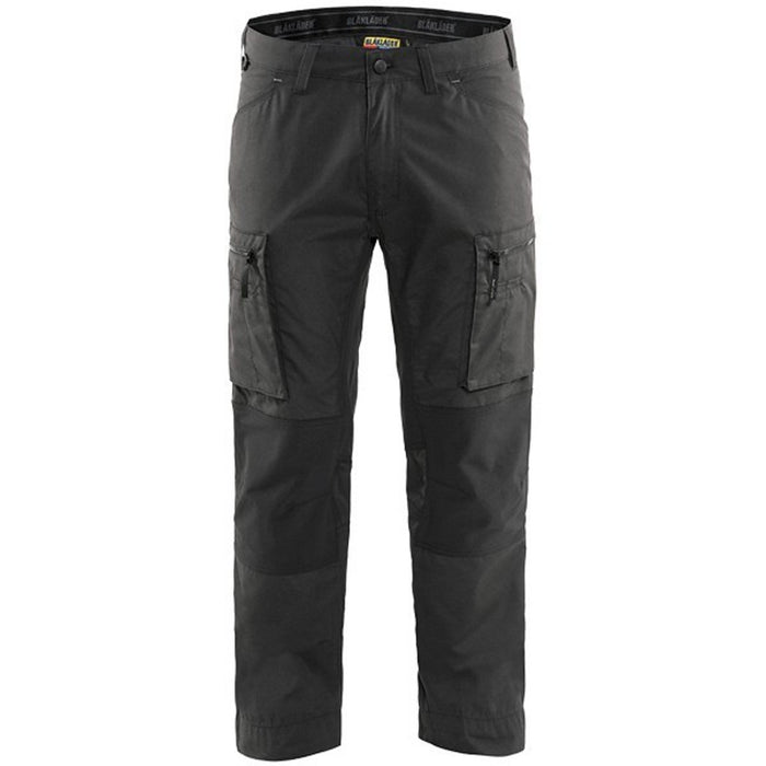 BLÅKLÄDER Trousers 14591845 Cotton, PL (Polyester) Grey, Black Size 32S