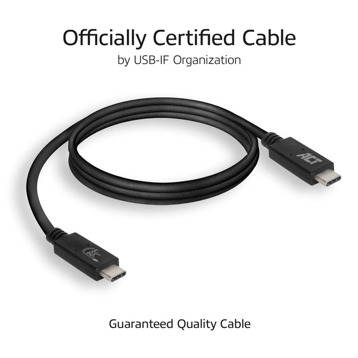 ACT USB-C Cable AC7402 Black 2 m