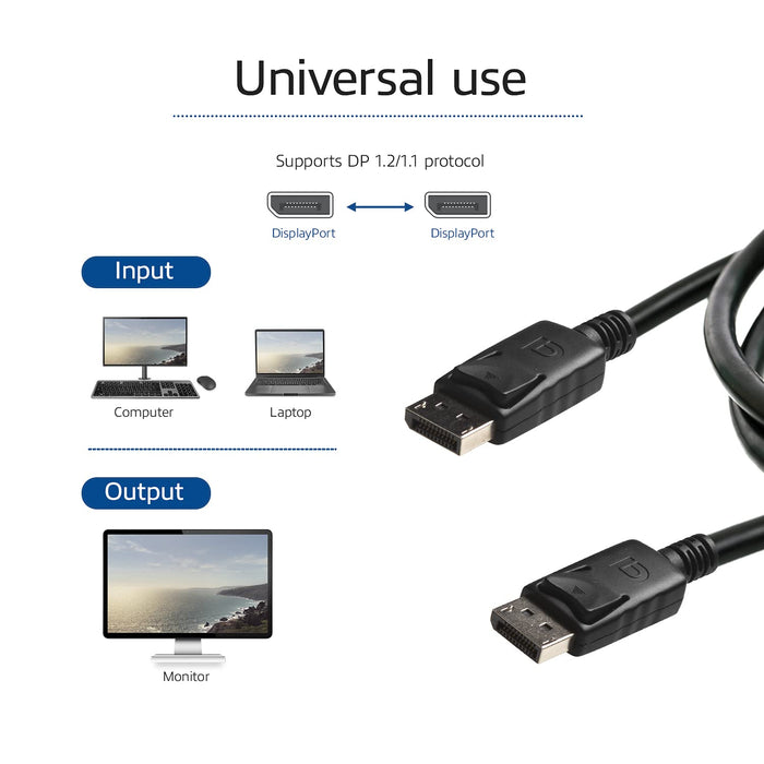 ACT 3 M DisplayPort Cable Male -Male, Power Pin 20 Connected.