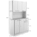 HOMCOM Free Standing Kitchen Cabinet with Adjustable Shelving Options