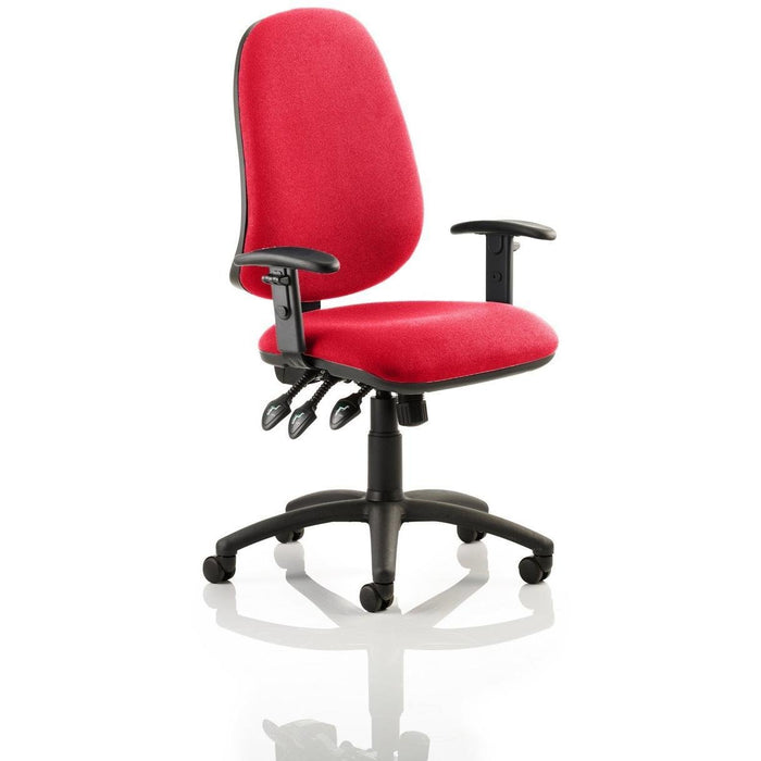 Dynamic Permanent Contact Backrest Task Operator Chair Bergamot Cherry Fabric Height Adjustable Arms Eclipse Plus XL Without Headrest High Back