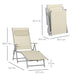 OutSunny Lounge Chair Mesh Sling Fabric Steel Frame 635 x 500 x 1,005 mm Beige