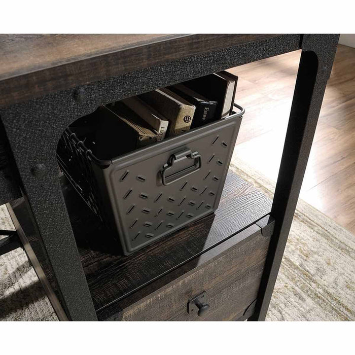 Steel Gorge Wrought Iron Style Home Office Desk Carbon Oak - 5423912