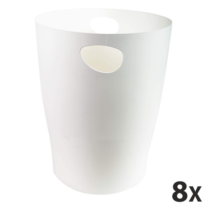 Exacompta Waste Paper Bin EcoBin 15L 26.3 x 26.3 x 33.5 cm White Pack of 8