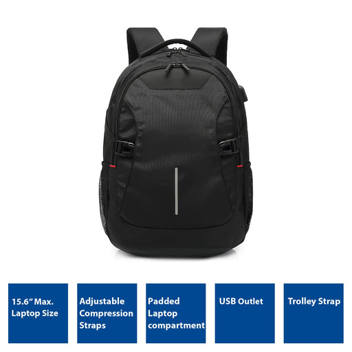 ACT Backpack AC8530 15.6 " Polyester Black 40 x 2.3 x 5.1 cm