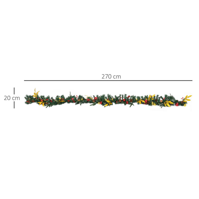 HOMCOM Christmas Ornament Green 20 x 270 cm