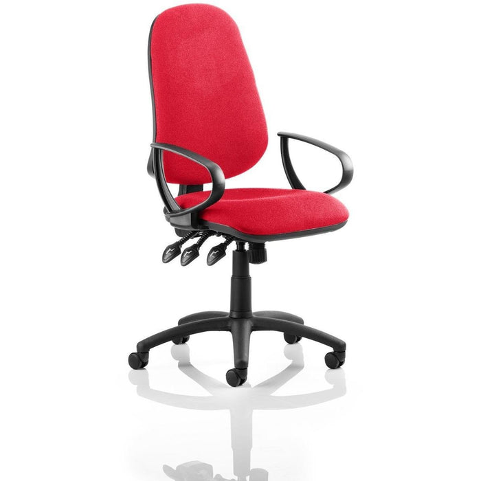 Dynamic Permanent Contact Backrest Task Operator Chair Loop Arms Eclipse Plus XL Bergamot Cherry Seat Without Headrest High Back