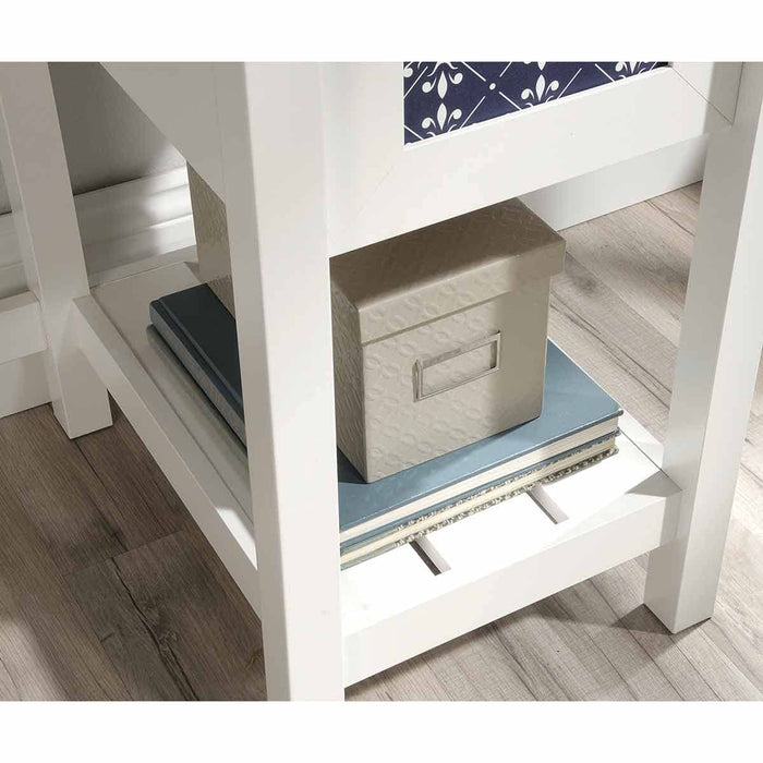 Mediterranean Shaker Style Home Office Desk White with Lintel Oak Finish - 5424152