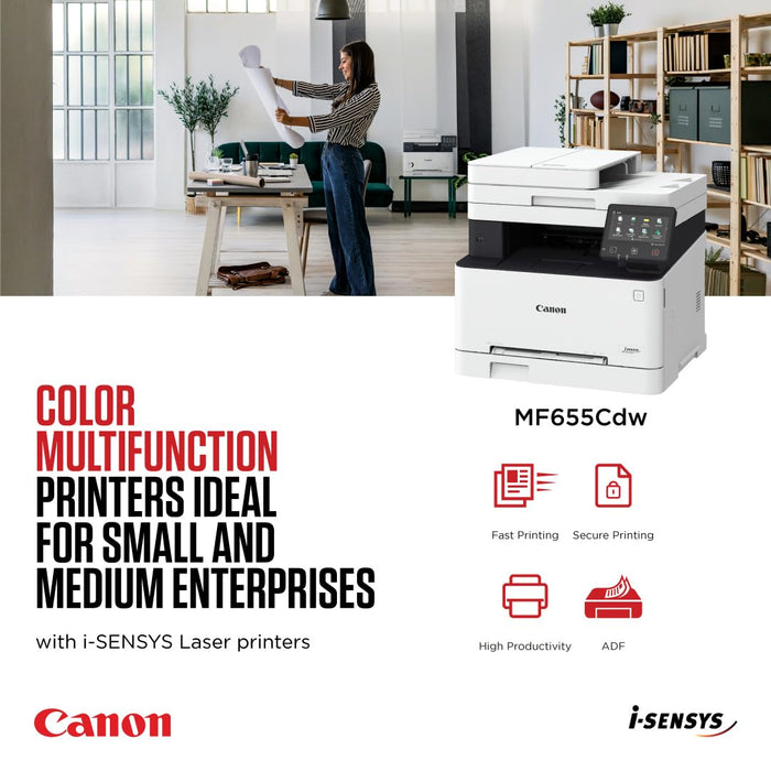 Canon i-SENSYS MF650 MF655Cdw A4 Colour Laser Multifunction Printer