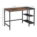 HOMCOM Computer Desk Rustic Brown, Black 600 x 760 mm