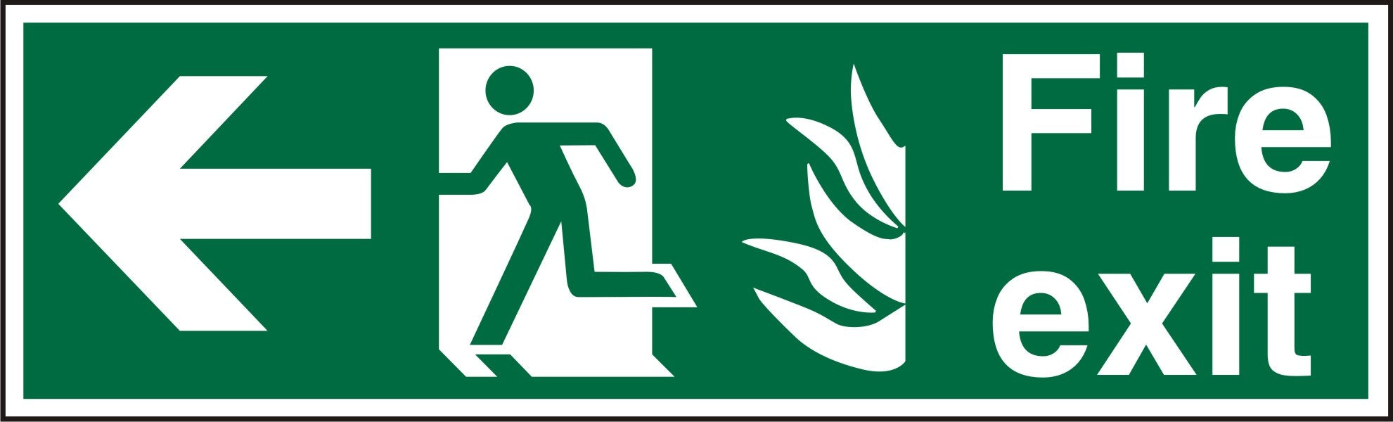 Fire Exit Sign with Left Arrow Plastic 15 x 45 cm