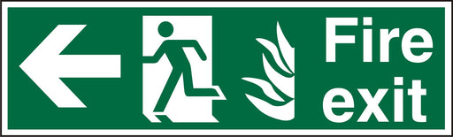 Fire Exit Sign with Left Arrow Plastic 15 x 45 cm