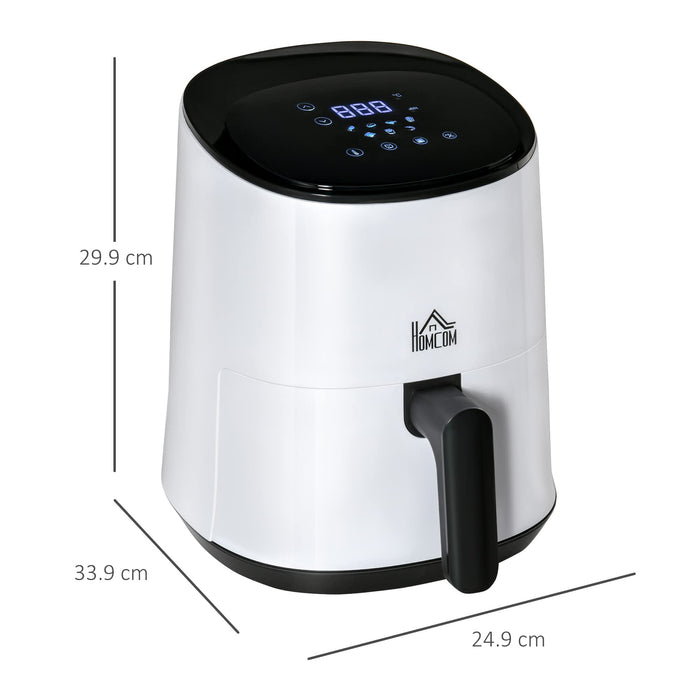 HOMCOM Air Fryer 2.5 L 1300 W Steel, Plastic White, Black