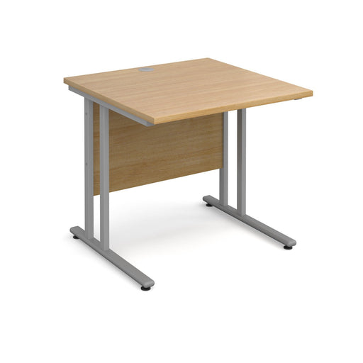 Dams International Desk Premier Oak, Silver 800 x 800 mm