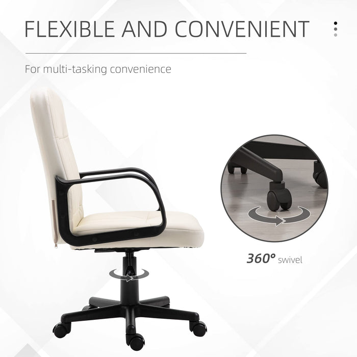 HOMCOM Office Chair 5550-3478CW Creamy White 60 (W) x 59.5 (D) x 104 (H) mm