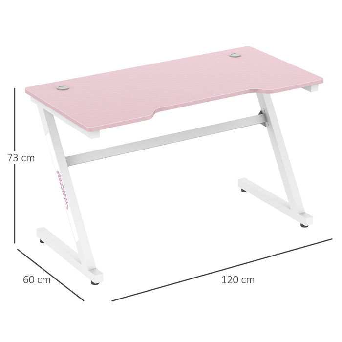 HOMCOM Gaming Desk Pink 600 x 730 mm