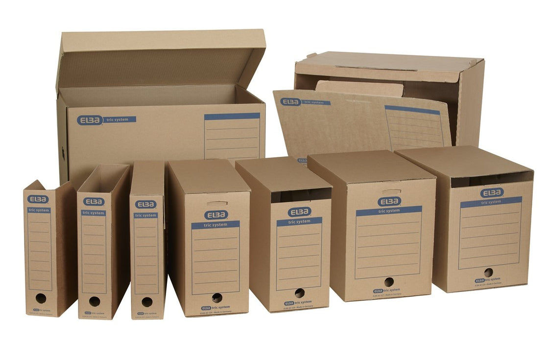 ELBA Tric Archive Box 100421087 A4 Brown 7.6 (W) x 31.4 (D) x 33.9 (H) cm cardboard Pack of 12