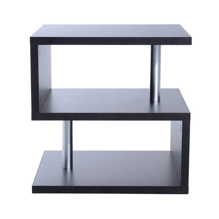 Homcom Coffee Table 2 Tier with Shelves Black 500 x 500 x 500 mm