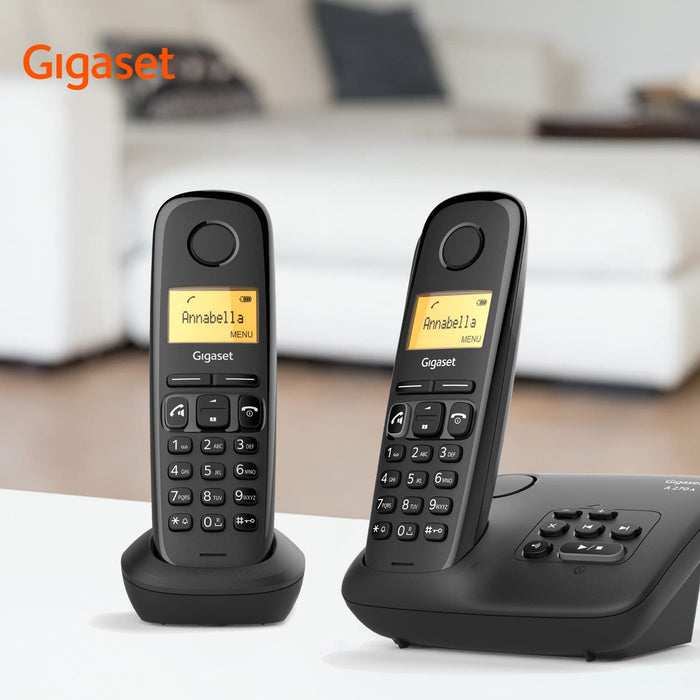 Gigaset Duo Cordless Analog/DECT telephone A270A Black 2 x Handset