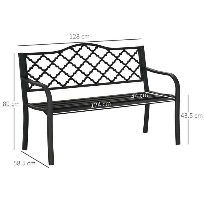 OutSunny Garden Bench Black 585 x 890 mm