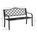 OutSunny Garden Bench Black 585 x 890 mm