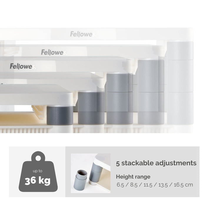 Fellowes Monitor Riser 336 x 342 x 16.82 mm Platinum, Graphite