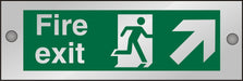 Fire Exit Sign Up Man Running with Right Arrow Self Adhesive Acrylic Green 10 x 30 cm