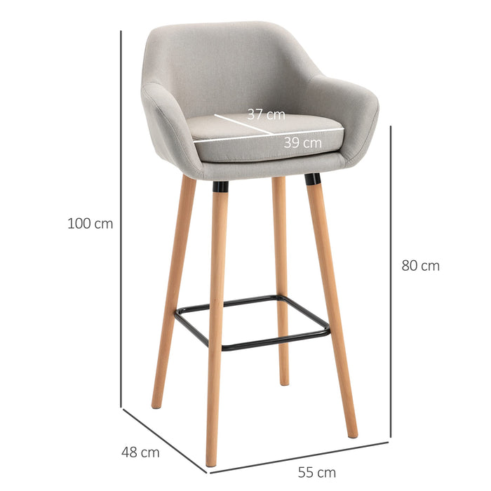 HOMCOM Bar Stool 835-011BK 1110 mm 495 mm Black