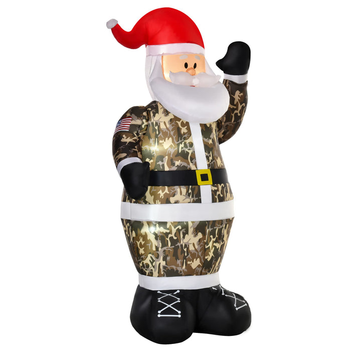 HOMCOM Christmas Santa Claus in Camouflage Inflatable Multicolour