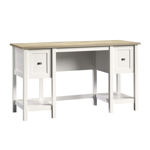 Shaker Style Home Office Desk White with Lintel Oak Finish - 5418072