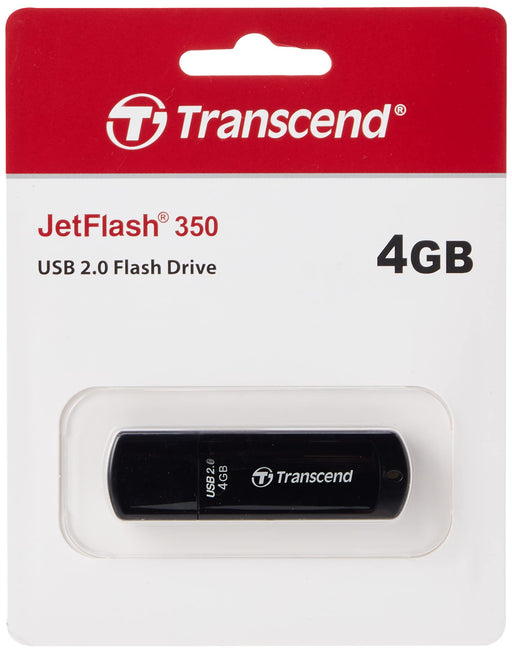 Transcend JetFlash 350 - USB flash drive - 4 GB - USB 2.0 - black