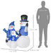 HOMCOM Christmas Snowman Family Inflatable Blue and White 55.5 x 120 cm