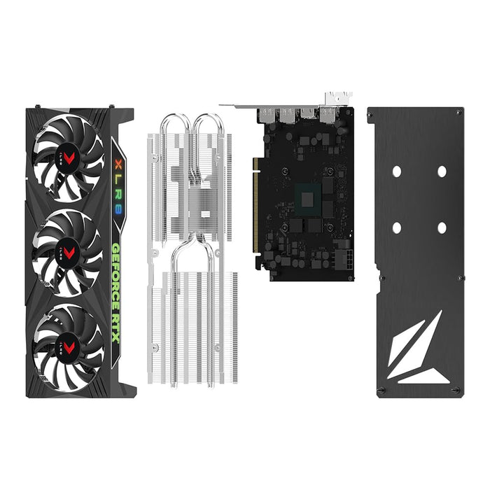 PNY XLR8 GeForce RTX 4060 8GB Gaming VERTO EPIC-X RGB Triple Fan - Graphics card - GeForce RTX 4060 - 8 GB GDDR6 - PCIe 4.0 x8 - HDMI, 3 x DisplayPort - box