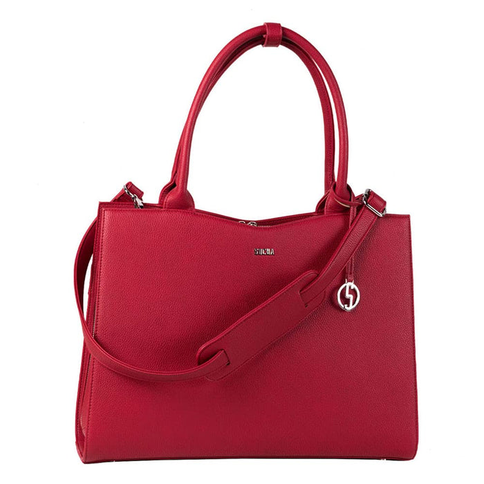 SOCHA Ladies Laptop Bag Cherry Red Midi 13.3 Inch Synthetic Leather Red 36 x 12 x 29 cm