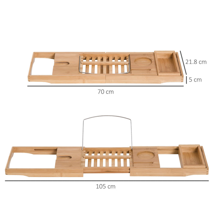 HOMCOM Tray Bamboo Bamboo 105 x 21.8 x 5 cm