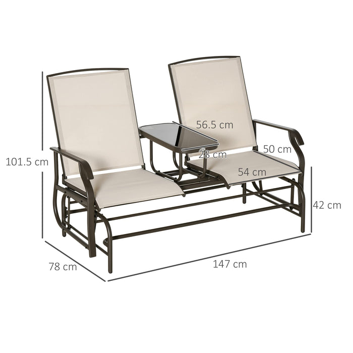 OutSunny Chair 780 x 1,470 x 1,015 mm Glass, Metal Brown