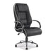 Nautilus Designs Ltd. High Back Leather Faced Executive Armchair with Contrasting Piping and Chrome Base