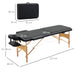 HOMCOM Birchwood Lightweight Portable Massage Table with Arm Rest Black