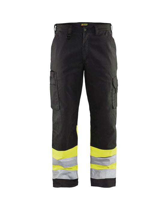 BLÅKLÄDER Trousers 15641811 Cotton, PL (Polyester) Black, Yellow Size 49S