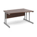 Freeform Right Hand Design Wave Desk with Walnut MFC Top and Silver Frame Adjustable Legs Momento 1400 x 990 x 725 mm