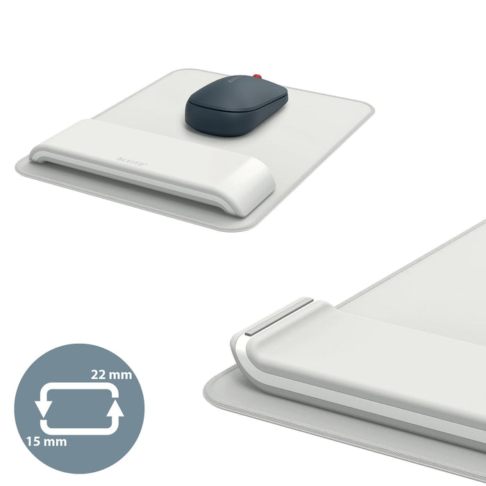 Leitz Mouse Mat with Height Adjustable Wrist Rest Light Grey - 65170085