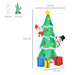 HOMCOM Christmas Tree Inflatable Green 125 x 210 cm