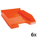 Exacompta Letter Tray Combo Midi Glossy Tangerine Pack of 6