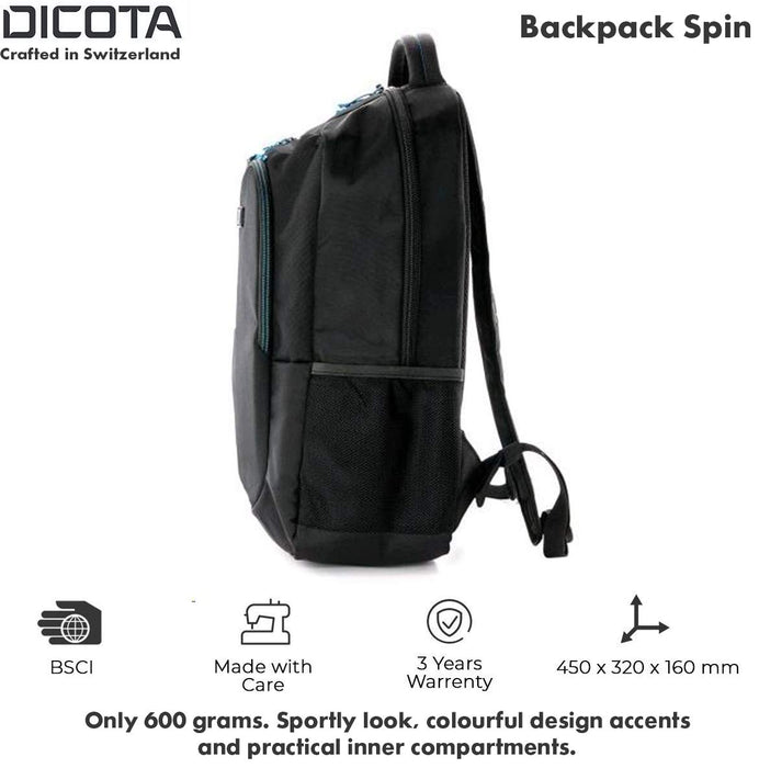 DICOTA Laptop Backpack Spin 15.6 " Polyester Black 32 x 16 x 45 cm