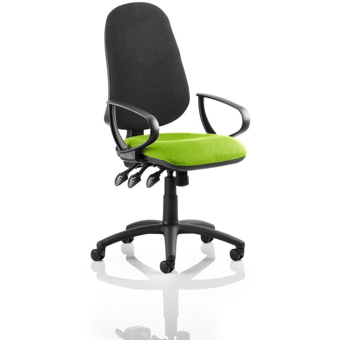 Dynamic Independent Seat & Back Task Operator Chair Black Fabric Loop Arms Eclipse Plus XL Myrrh Green Seat Without Headrest High Back