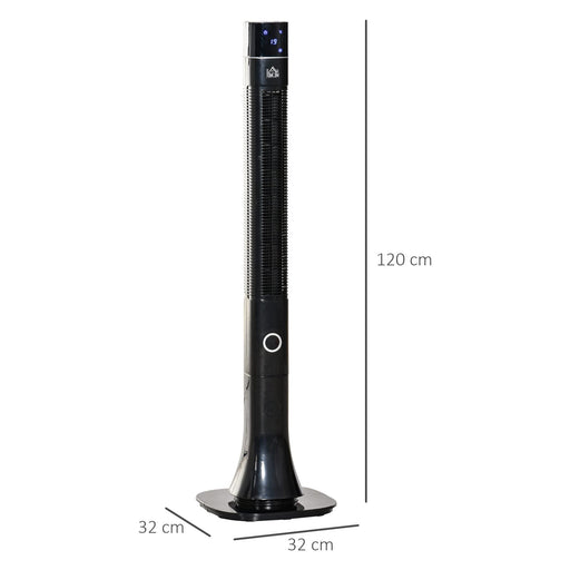 HOMCOM Tower Fan Non Height Adjustable 60 W ABS (Acrylonitrile Butadiene Styrene) Black 32 x 32 x 120 cm