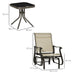 OutSunny Chair 775 x 655 x 970 mm Steel, Texteline, Tempered Glass Khaki