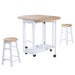 HOMCOM Set of 3 Kitchen Cart and Chairs White