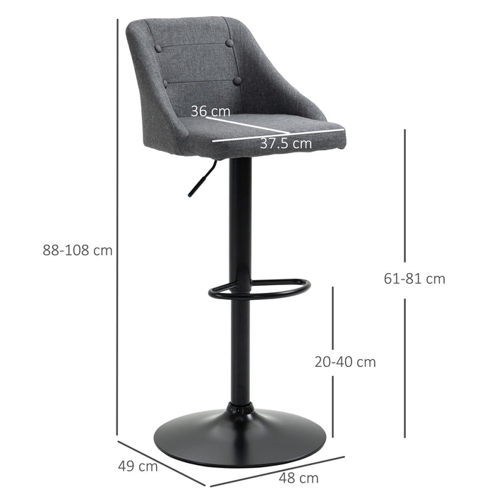 HOMCOM Bar Stool 835-815V70CG Dark Grey